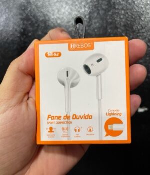 FONE DE OUVIDO COM FIO LIGHTNING PARA IPHONE HS-52