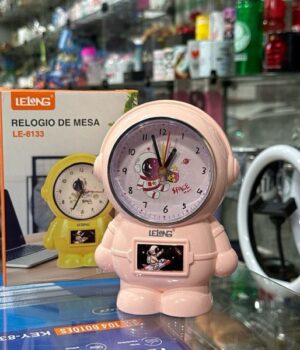 RELÓGIO DE MESA ASTRONAUTA ROSA LE 8133