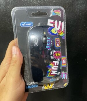 MOUSE COM FIO KNUP PRETO FUN MU020