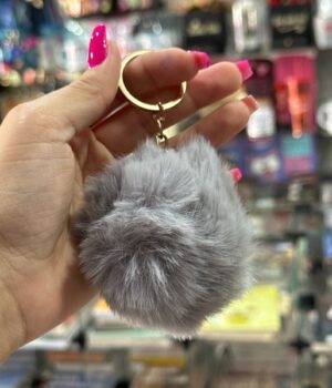 CHAVEIRO POMPOM CINZA