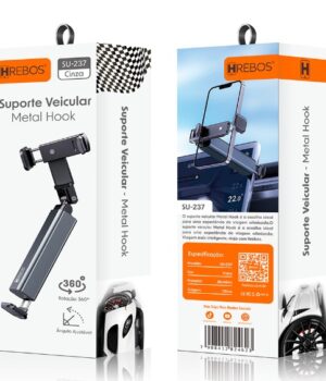 SUPORTE COM PRENDEDOR HREBOS CINZA SU-237