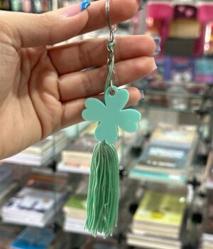 CHAVEIRO TREVO VERDE ÁGUA
