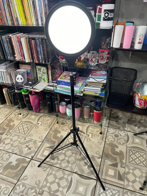 RING LIGHT FUNDO BRANCO 10 POLEGADAS COM TRIPÉ - 26CM
