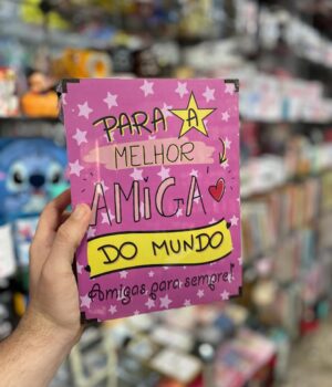 CAIXA MDF PARA A MELHOR AMIGA DO MUNDO TAMANHO M 23X17X9CM