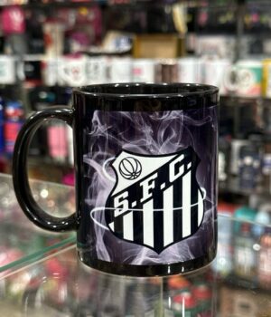 CANECA PORCELANA TODA PRETA | SANTOS