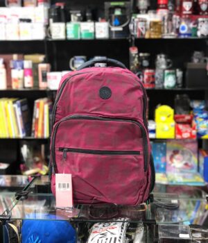 MOCHILA ROSA FLORAL COM CINZA DENLEX