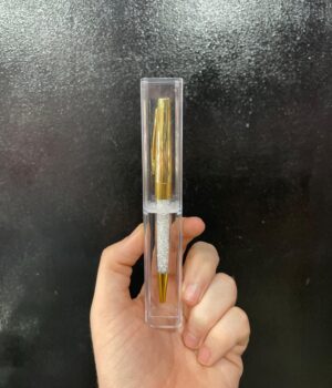 CANETA LUXO DOURADA COM BRILHO