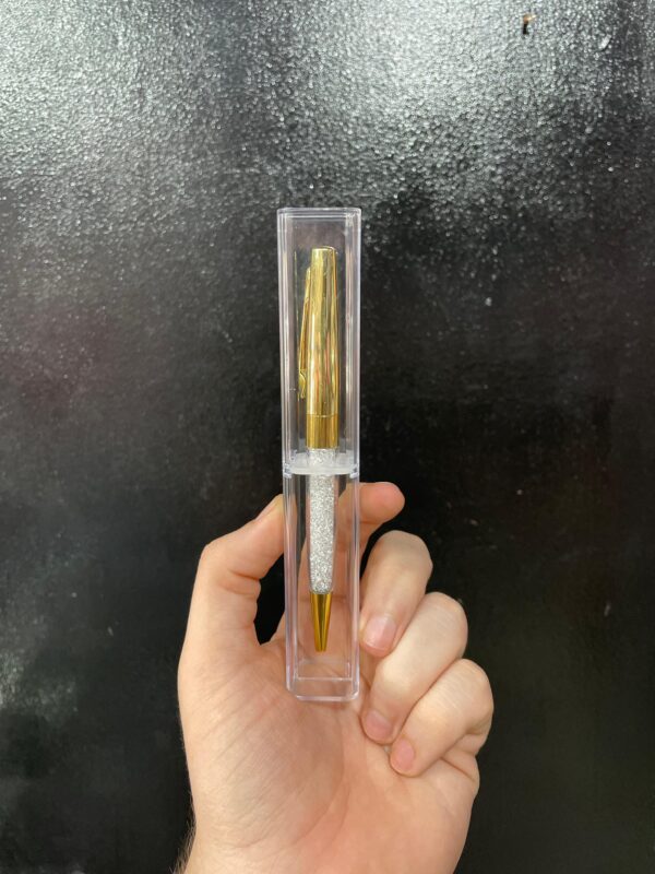 CANETA LUXO DOURADA COM BRILHO