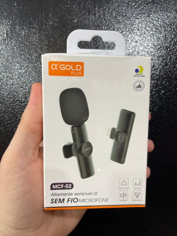 MICROFONE DE LAPELA SEM FIO LIGHTNING PARA IPHONE MCF-02