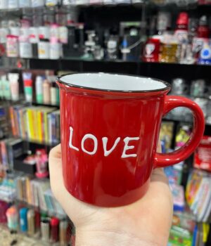 CANECA DE PORCELANA VERMELHA LOVE
