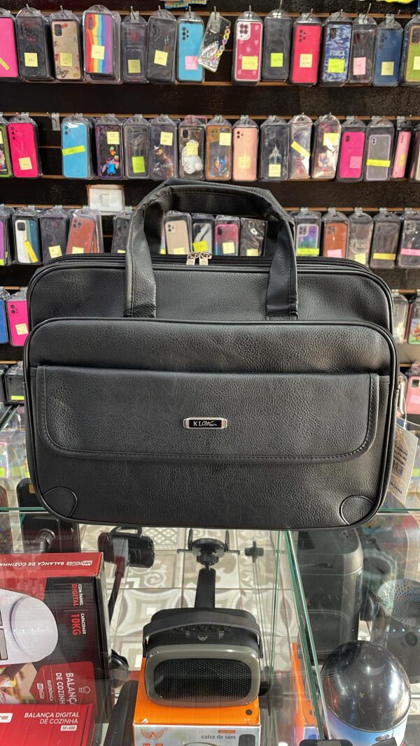 PASTA DE NOTEBOOK PRETO KL WAIN COM BOLSO FRONTAL