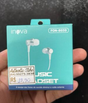 FONE DE OUVIDO COM FIO BRANCO INOVA 8659
