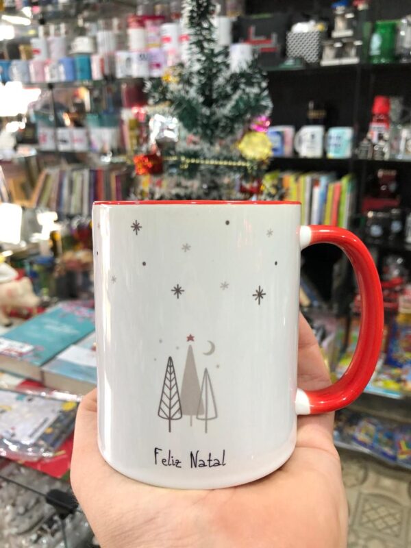 CANECA ALÇA E INTERIOR VERMELHO FELIZ NATAL NO ACONCHEGO... - Imagem 2