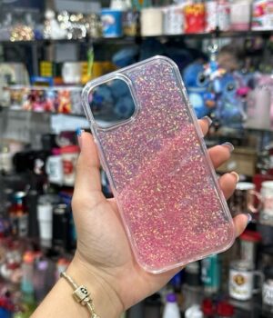 CAPINHA IPHONE 15 GLITTER ROSA