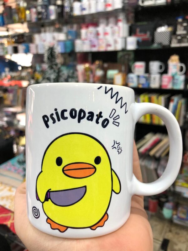 CANECA BRANCA ME IRRITA PATO VER... PSICOPATO - Imagem 2
