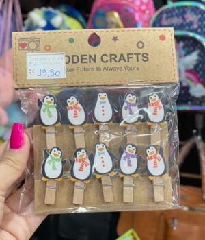MINI PRENDEDORES DECORADOS PINGUIM 10 UNIDADES