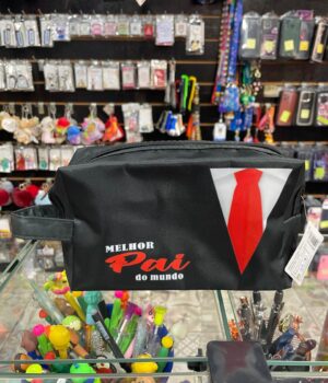NECESSAIRE PRETO O MELHOR PAI DO MUNDO