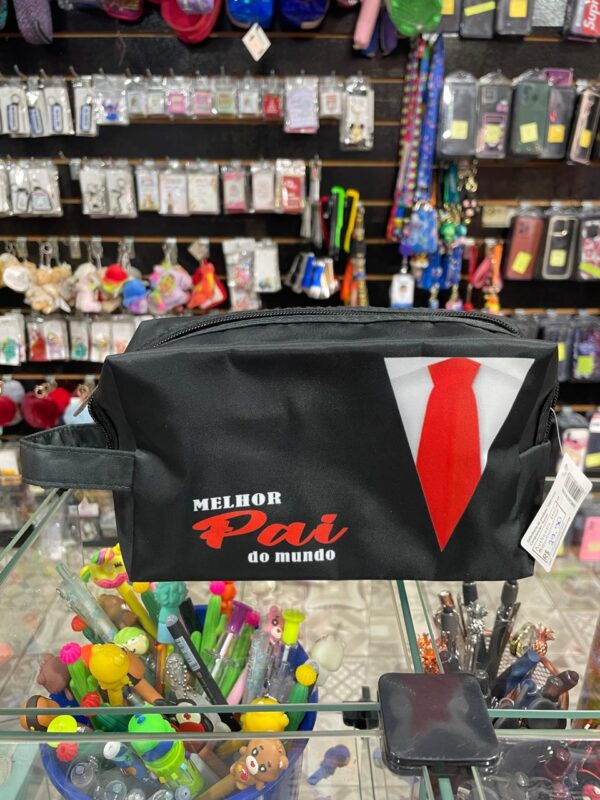 NECESSAIRE PRETO O MELHOR PAI DO MUNDO