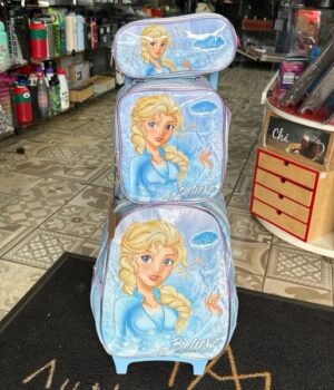 MOCHILA DE CARRINHO PRINCESS ON ICE - KIT MOCHILA DE RODINHA