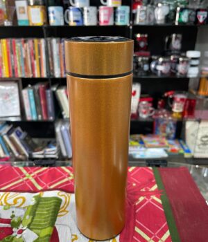 GARRAFA TÉRMICA DOURADO COM INFUSOR E TERMÔMETRO DIGITAL 800ML