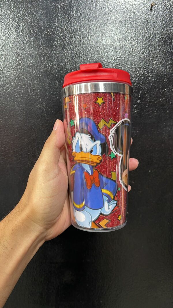 COPO TÉRMICO COM TAMPA MICKEY - PATETA - PATO DONALD - Imagem 3