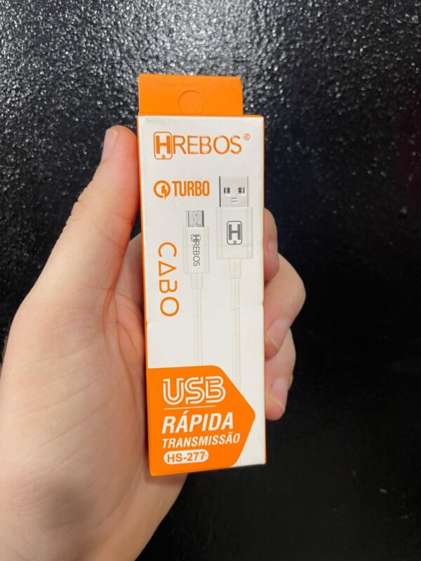 CABO USB + V8 2M BRANCO HS-277