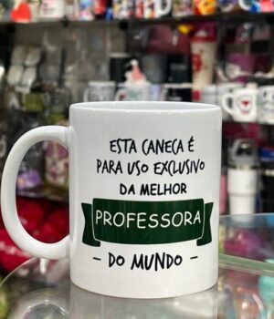 CANECA PORCELANA BRANCA PROFESSORA