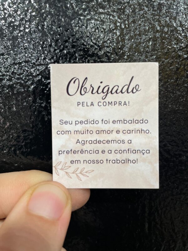 CARTÃO OBRIGADO PELA COMPRA