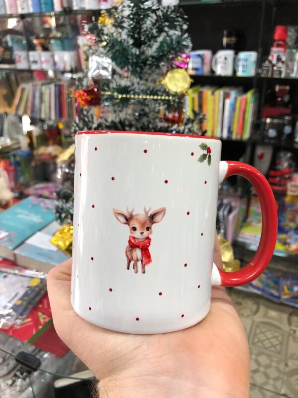 CANECA ALÇA E INTERIOR VERMELHO FELIZ NATAL PAPAI NOEL - Imagem 2