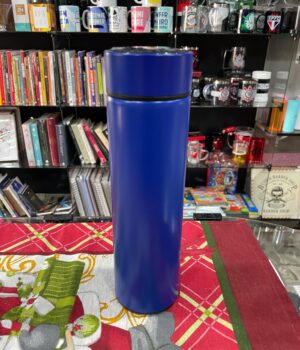 GARRAFA TÉRMICA AZUL COM INFUSOR E TERMÔMETRO DIGITAL 800ML