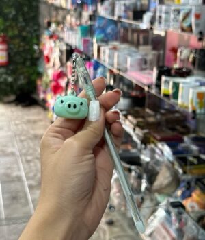 CANETA PINGENTE PORCO VERDE