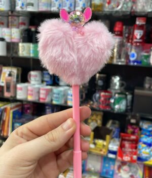 CANETA STITCH COM POMPOM CORAÇÃO ROSA