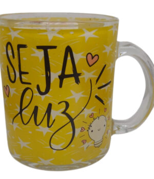 CANECA DE VIDRO SEJA LUZ