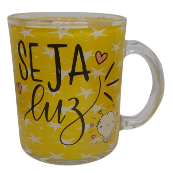 CANECA DE VIDRO SEJA LUZ