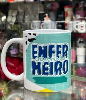CANECA PORCELANA BRANCA ENFERMEIRO