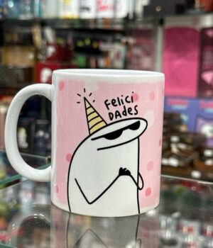CANECA DE PORCELANA BRANCA | ANIVERSÁRIO ROSA | MAIS UM ANO DE PRINTS E FOFOCAS