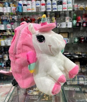 MOCHILA PELÚCIA UNICÓRNIO ROSA CLARO