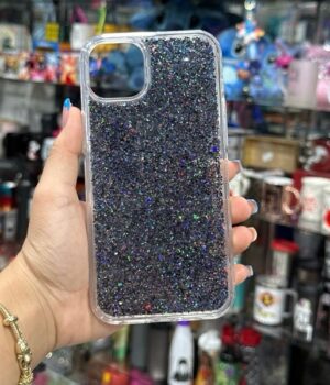CAPINHA IPHONE 15 PLUS GLITTER PRETO