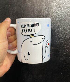 CANECA DE PORCELANA BRANCA | ANIVERSÁRIO AZUL