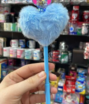 CANETA STITCH COM POMPOM CORAÇÃO AZUL