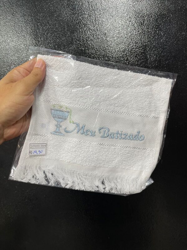 TOALHINHA MEU BATIZADO AZUL