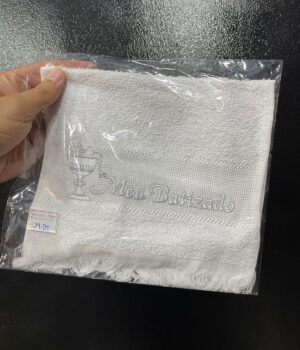 TOALHINHA MEU BATIZADO BRANCA