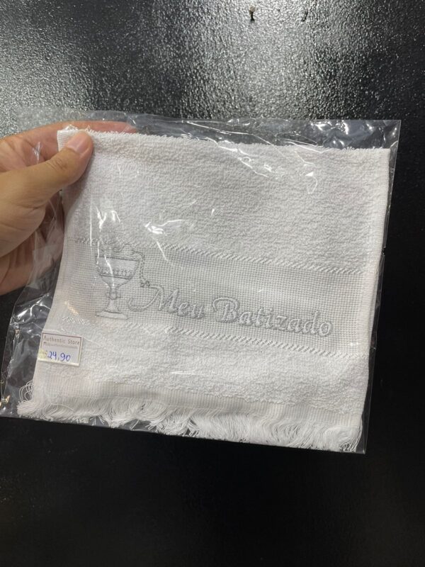TOALHINHA MEU BATIZADO BRANCA