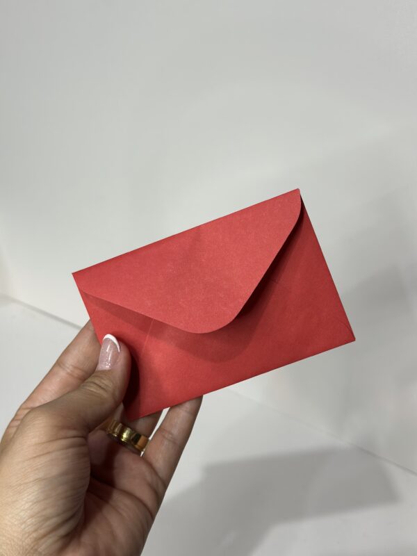 CARTÃO EM BRANCO COM ENVELOPE VERMELHO 10x7 CM - Imagem 3