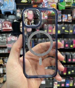 CAPINHA DE CELULAR IPHONE 12 / 12 PRO SPACE CASE BORDA AZUL COM MAGSAFE