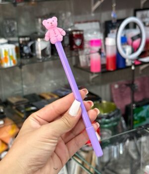 CANETA URSO ROXO TINTA PRETA