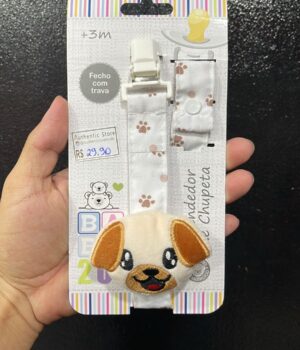 PRENDEDOR DE CHUPETA CACHORRINHO BRANCO