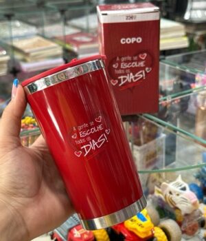 COPO 400ML A GENTE SE ESCOLHE TODOS OS DIAS AÇO INOXIDÁVEL POR DENTRO