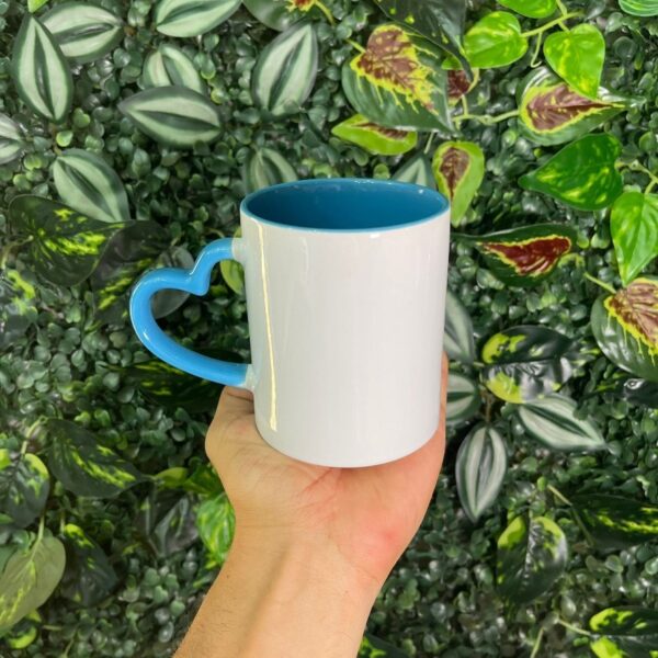 CANECA ALÇA CORAÇÃO AZUL CLARO