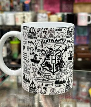 CANECA PORCELANA BRANCA HARRY POTTER